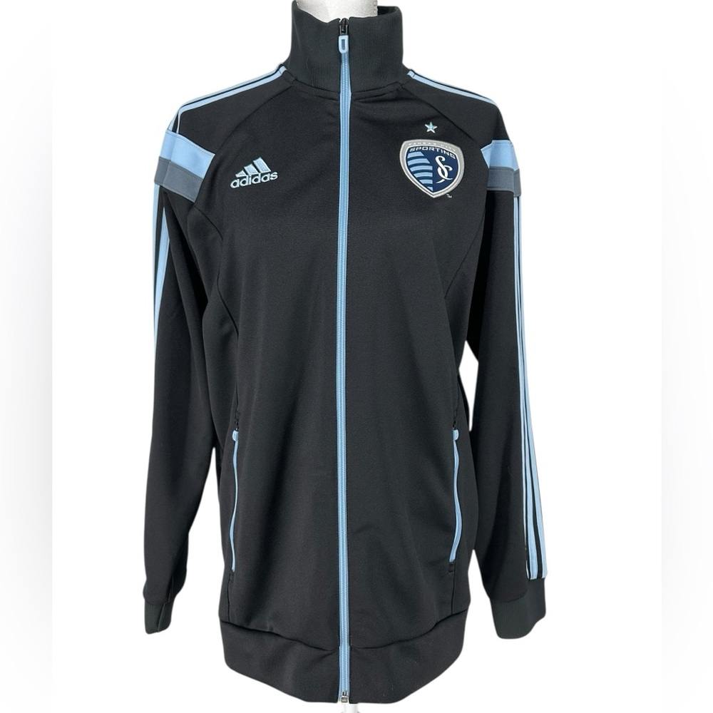 ADIDAS SPORTING KC / Black & Blue 2014 Jogger / Medium / Soccer MLS Sports